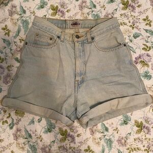 Vintage 80s High Waisted Light Wash Denim Shorts